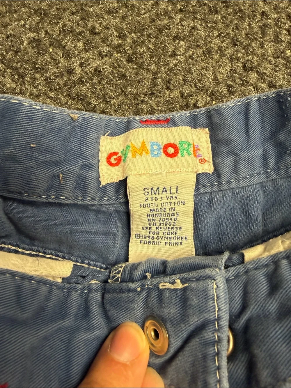 Vintage Gymboree rainbow tag cargo carpenter shorts boys blue small 90s Y2K